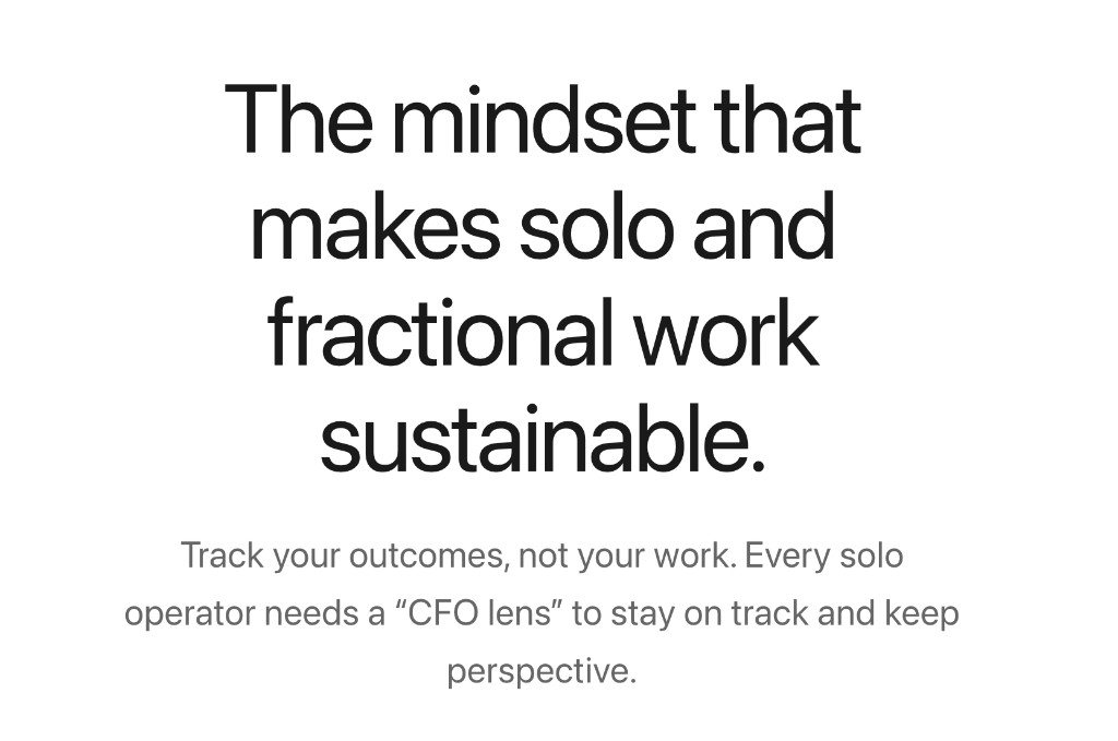 Fractional.tools — the mindset that makes solo and fractional work sustainable.